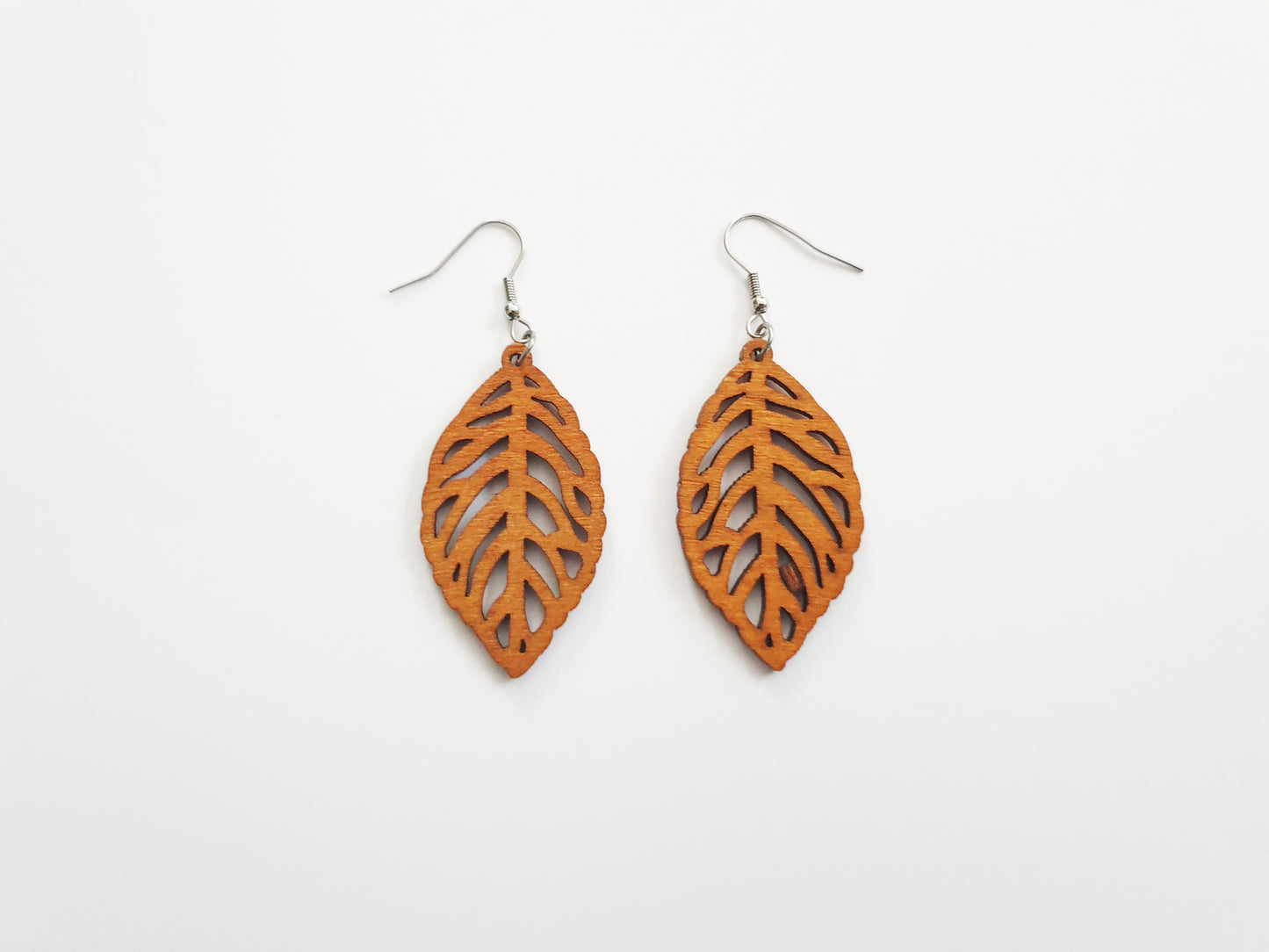 The Wooden Leaf Earrings