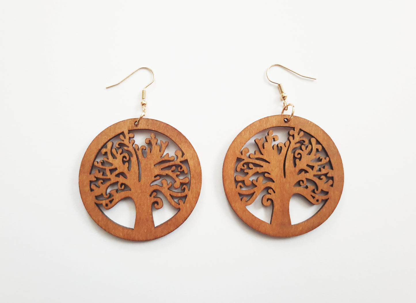 The Wooden Tree of Life Earrings