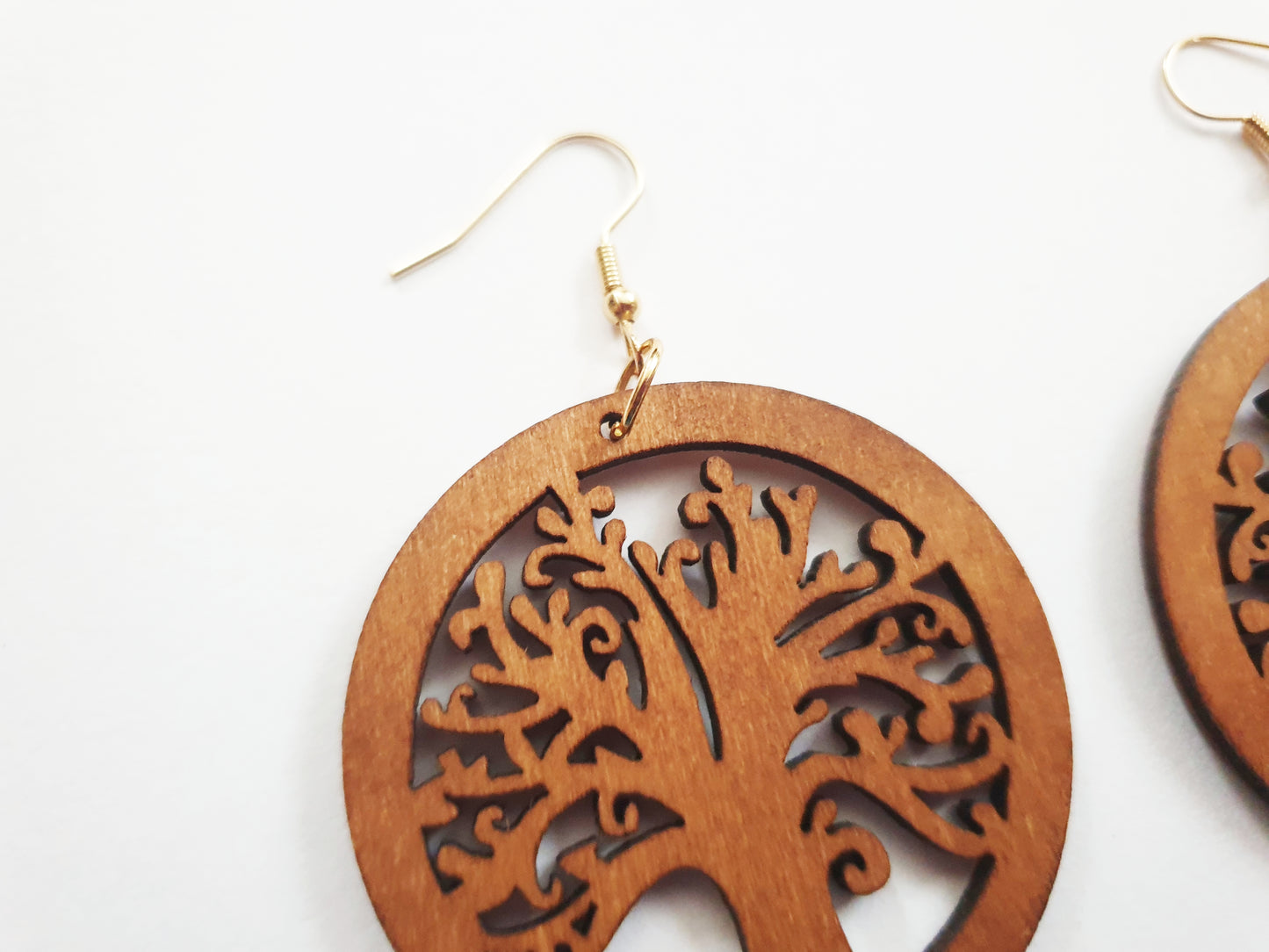 The Wooden Tree of Life Earrings