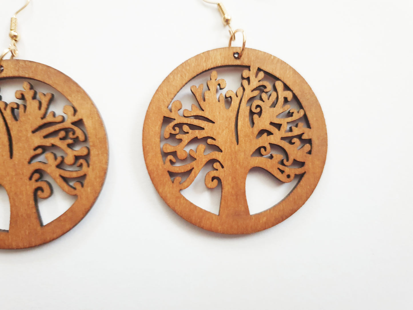 The Wooden Tree of Life Earrings