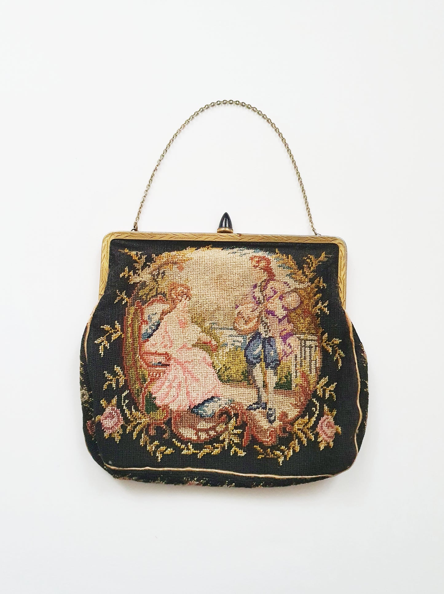 Antique 1920s Needlepoint Handbag