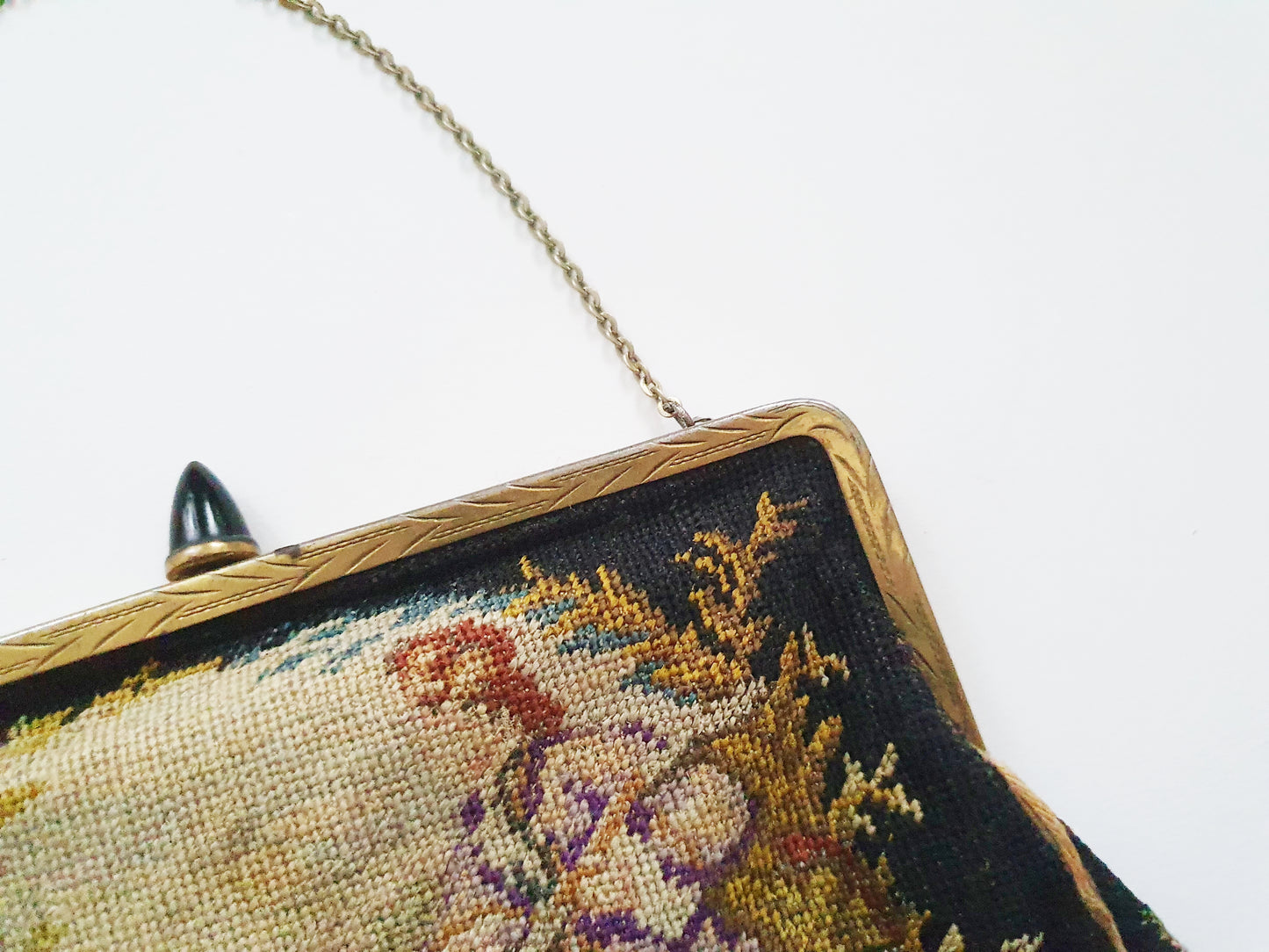 Antique 1920s Needlepoint Handbag