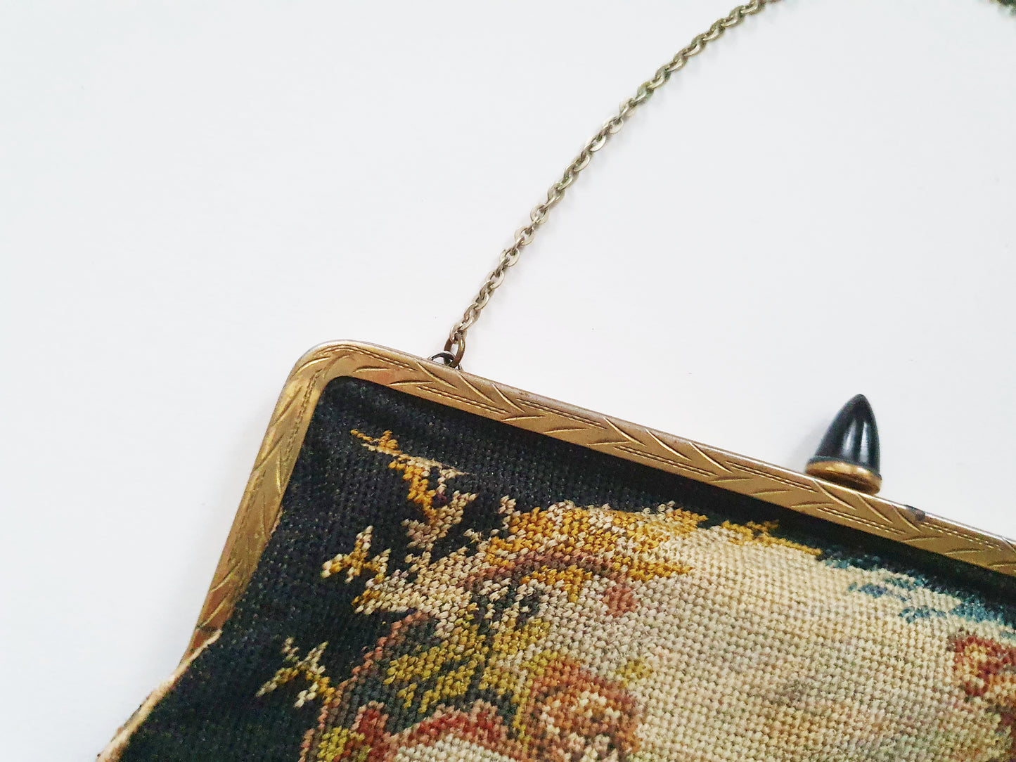 Antique 1920s Needlepoint Handbag