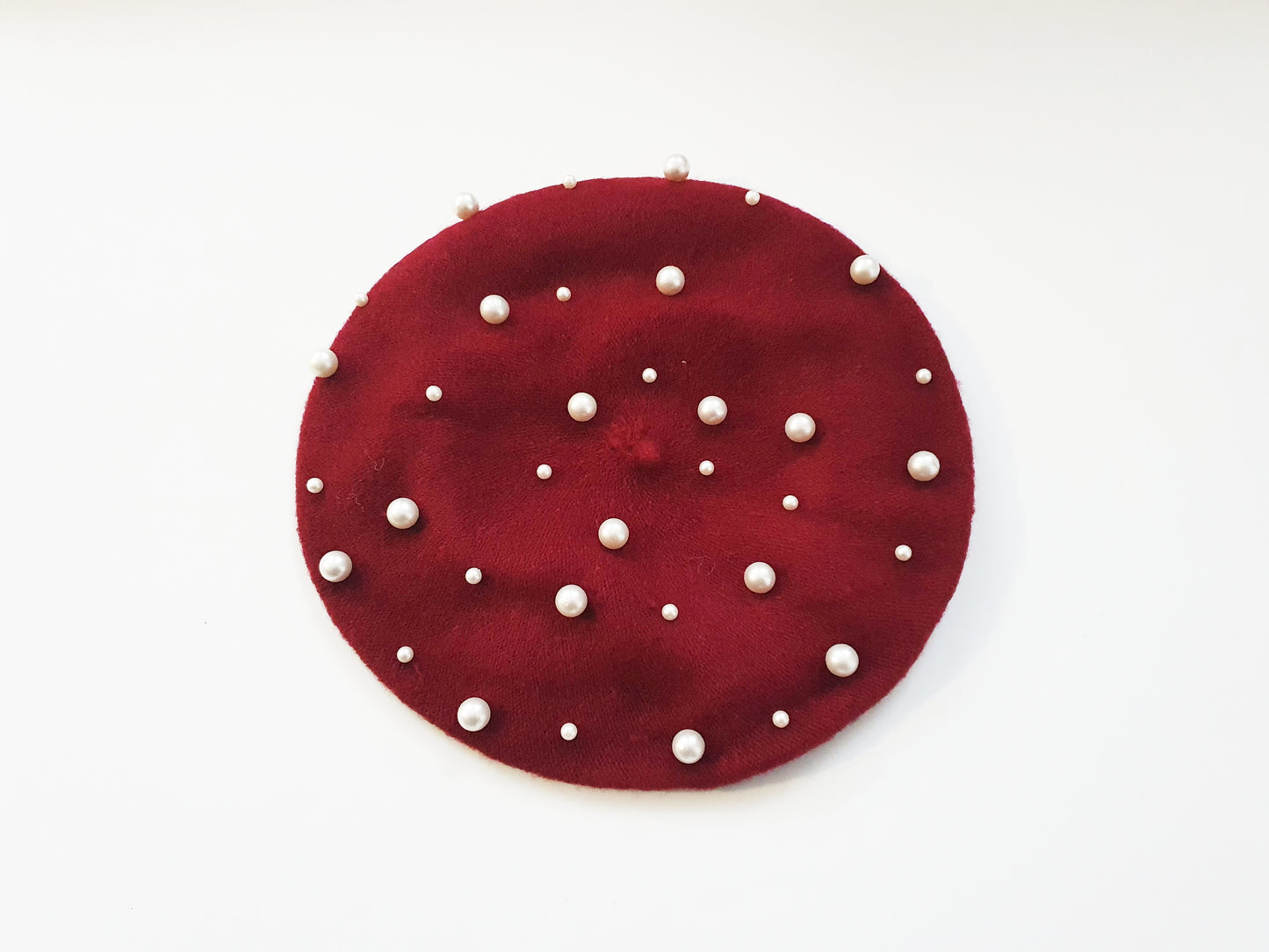 The La Perle Beret - Burgundy Red