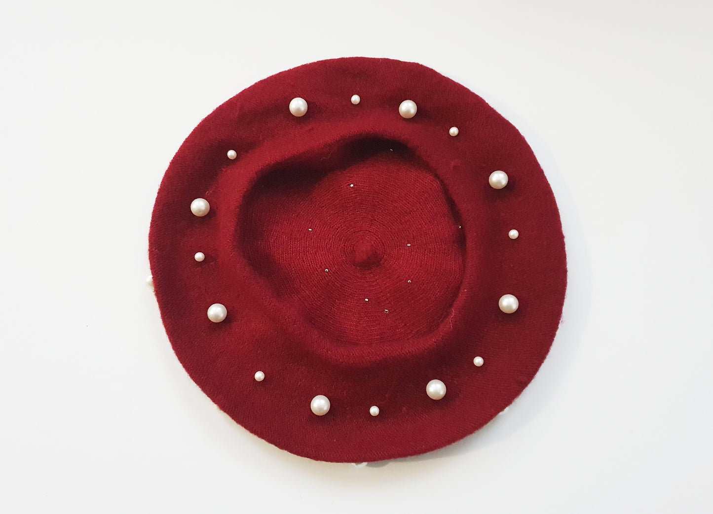 The La Perle Beret - Burgundy Red