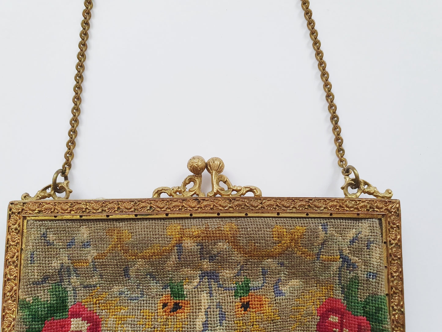 Antique 1920s Needlepoint Handbag