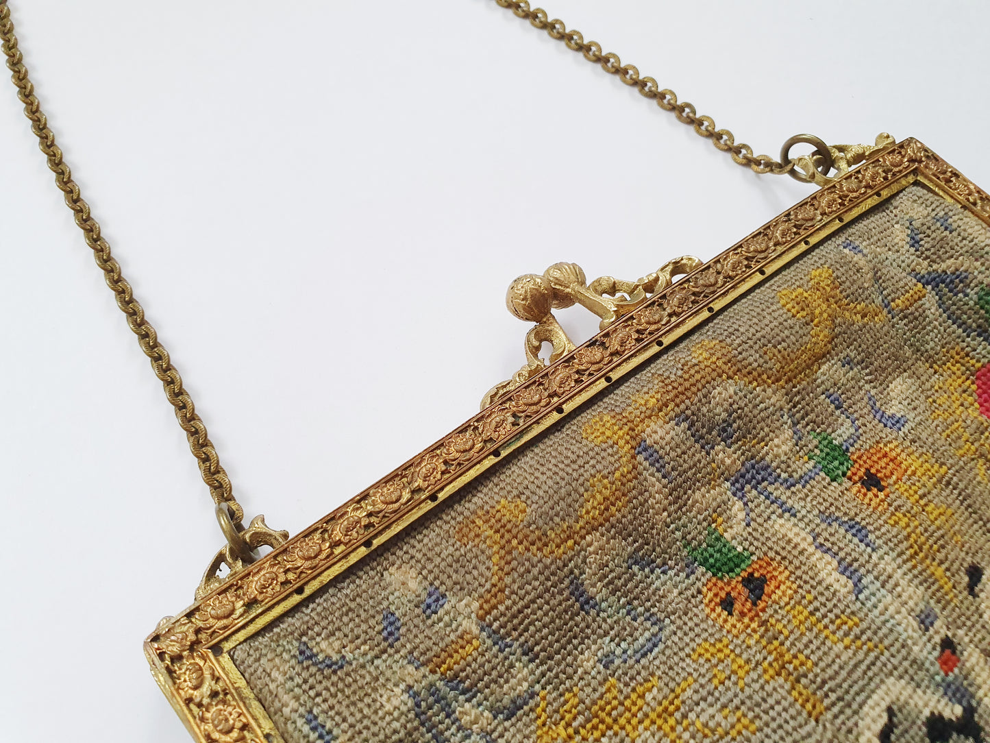 Antique 1920s Needlepoint Handbag