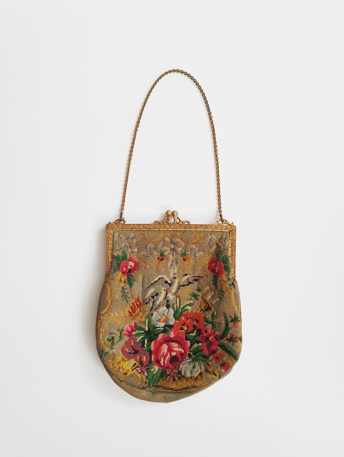 Antique 1920s Needlepoint Handbag