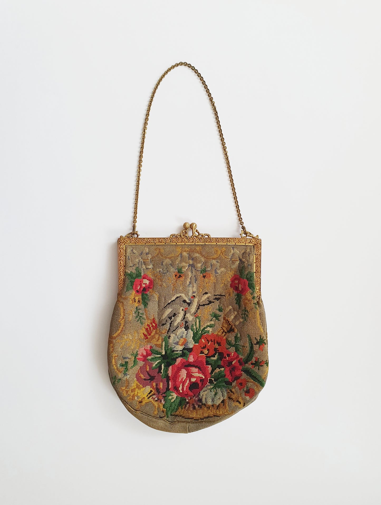 Antique 1920s Needlepoint Handbag