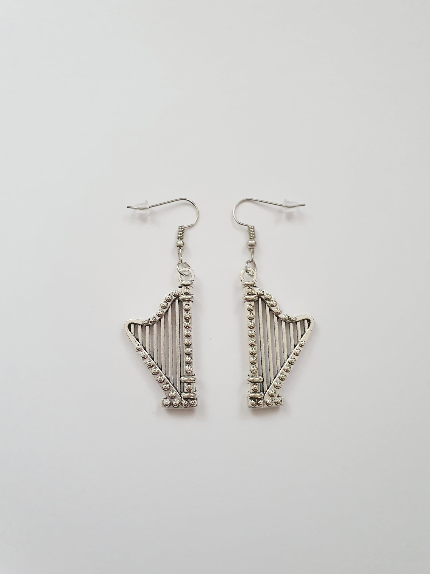 The Silver Angelic Harp Earrings