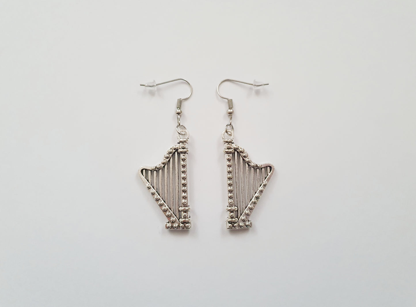 The Silver Angelic Harp Earrings