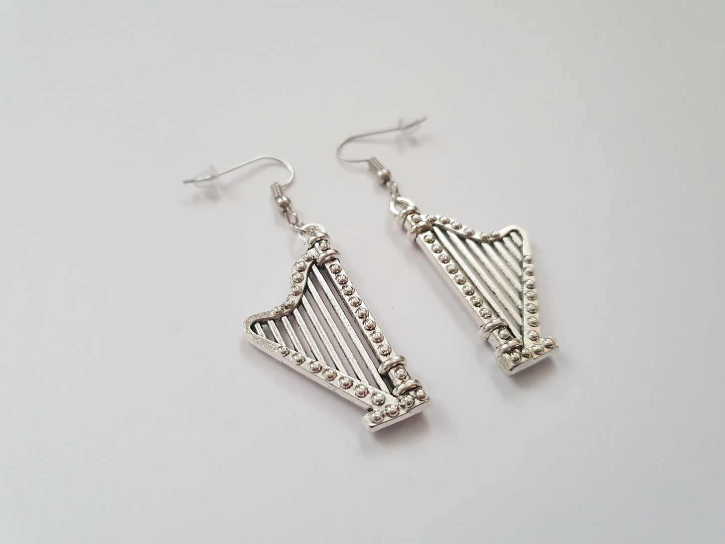 The Silver Angelic Harp Earrings