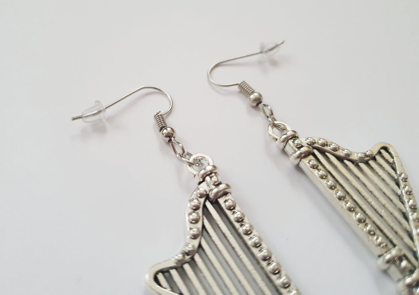 The Silver Angelic Harp Earrings