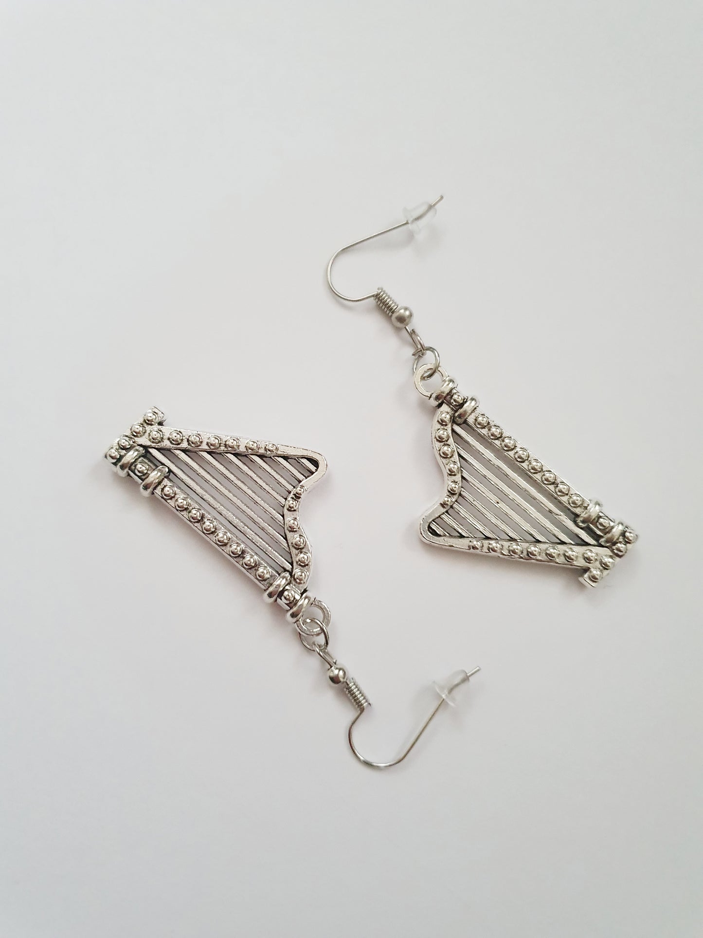 The Silver Angelic Harp Earrings