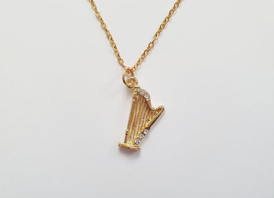 The Golden Angelic Harp Necklace