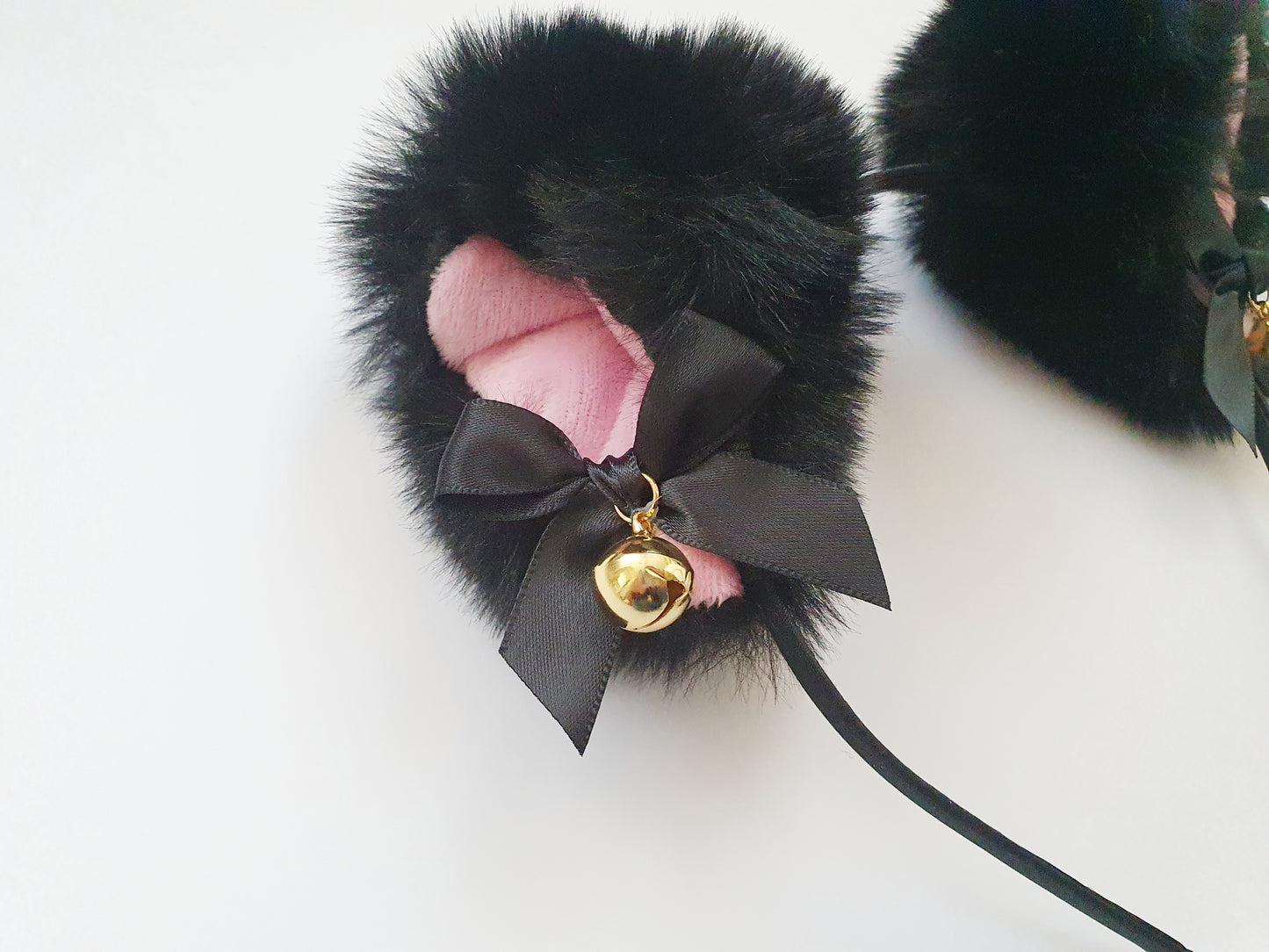 The Black Furry Cat Ear Headband