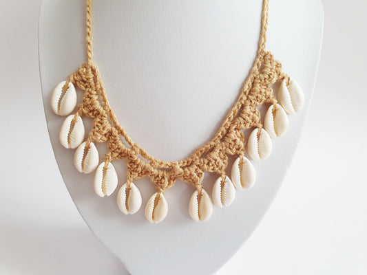 The Crocheted Mermaid Treasure Shell Necklace