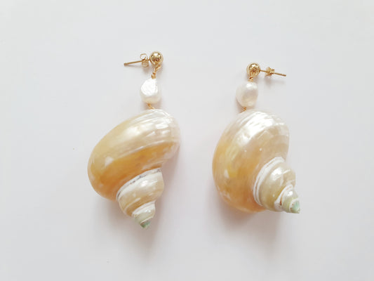 The Cream White Mermaid Treasure Earrings