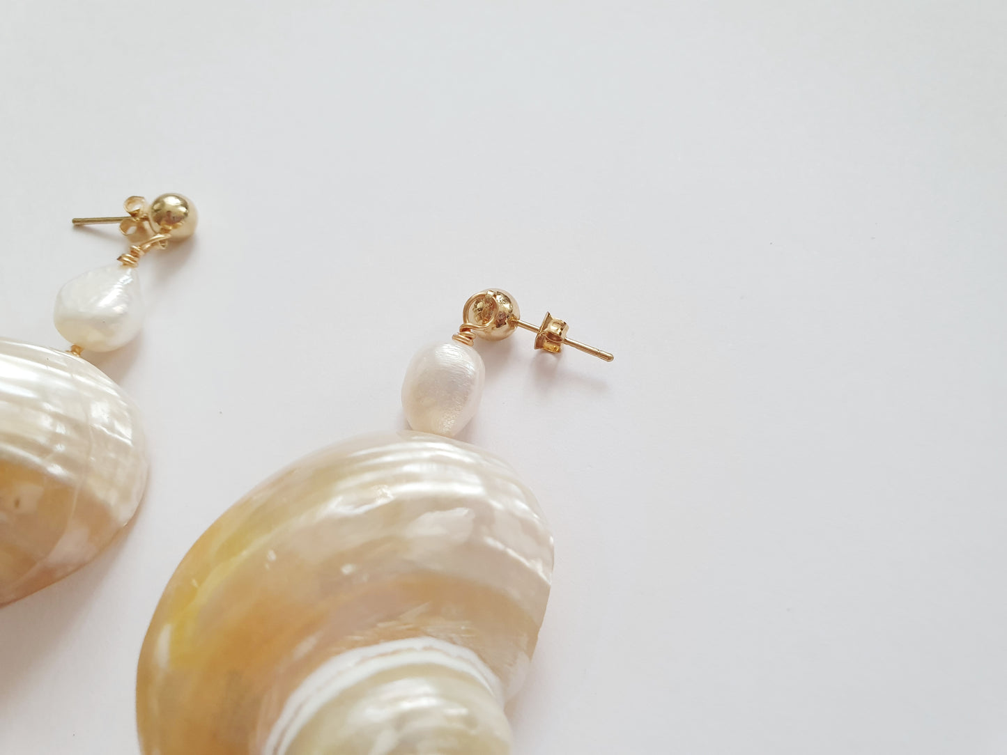 The Cream White Mermaid Treasure Earrings