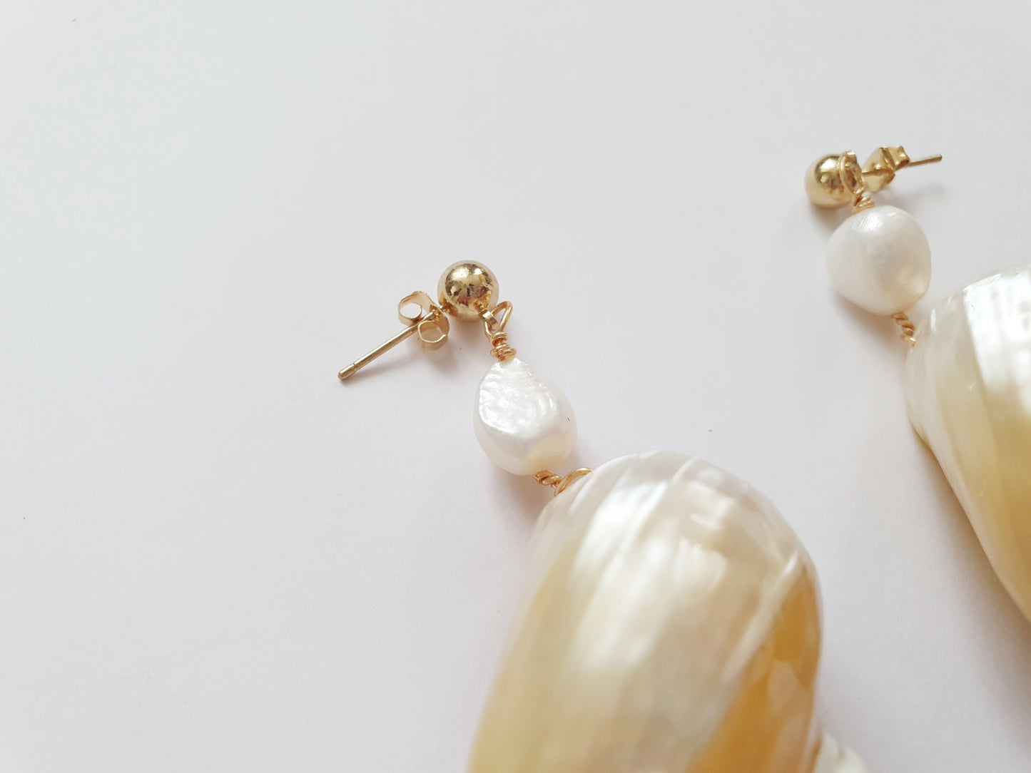 The Cream White Mermaid Treasure Earrings