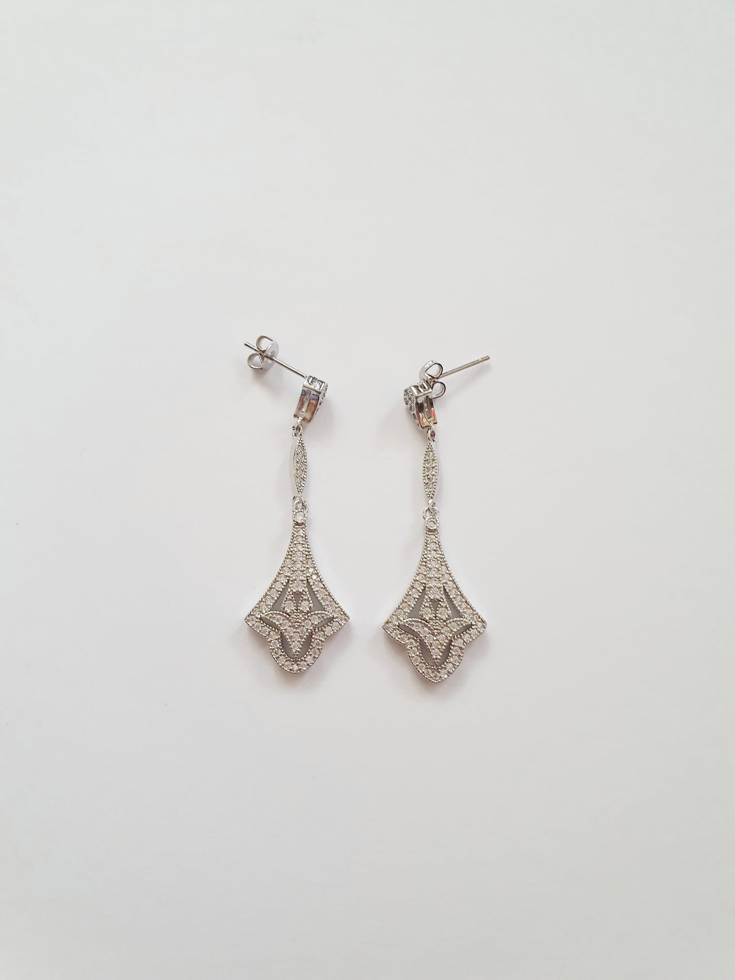 The Gatsby Glamour Art Deco Earrings In Silver