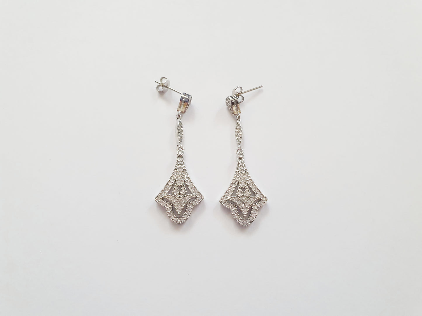 The Gatsby Glamour Art Deco Earrings In Silver