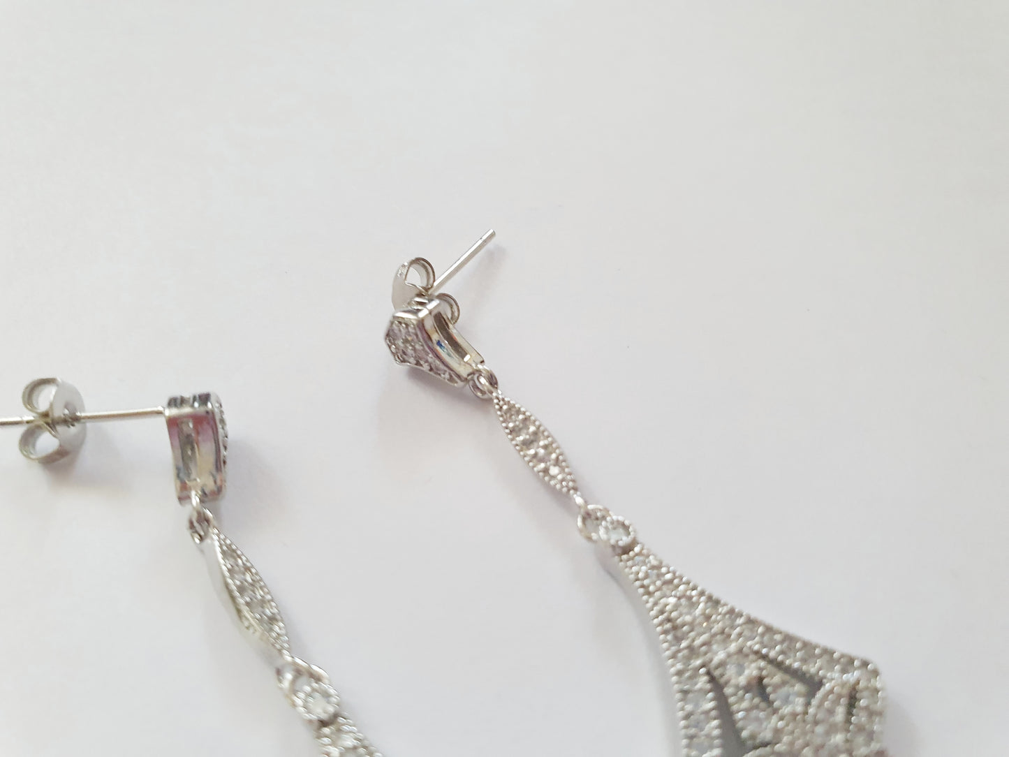 The Gatsby Glamour Art Deco Earrings In Silver