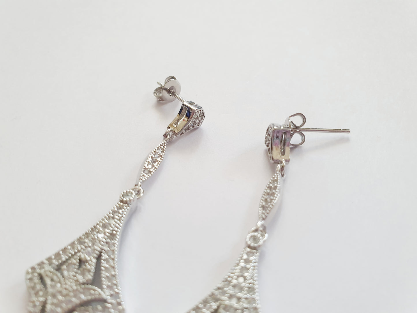 The Gatsby Glamour Art Deco Earrings In Silver