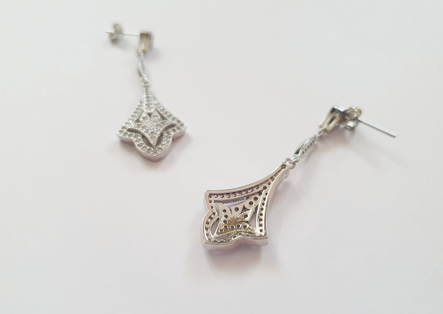 The Gatsby Glamour Art Deco Earrings In Silver