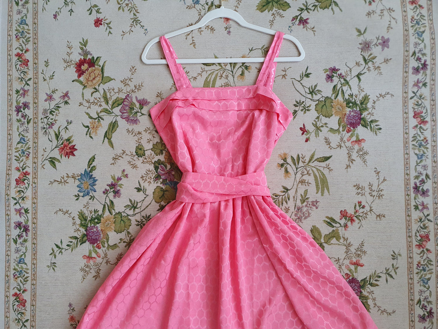 Authentic 1950s Vintage Dress In Pink - Size S/M