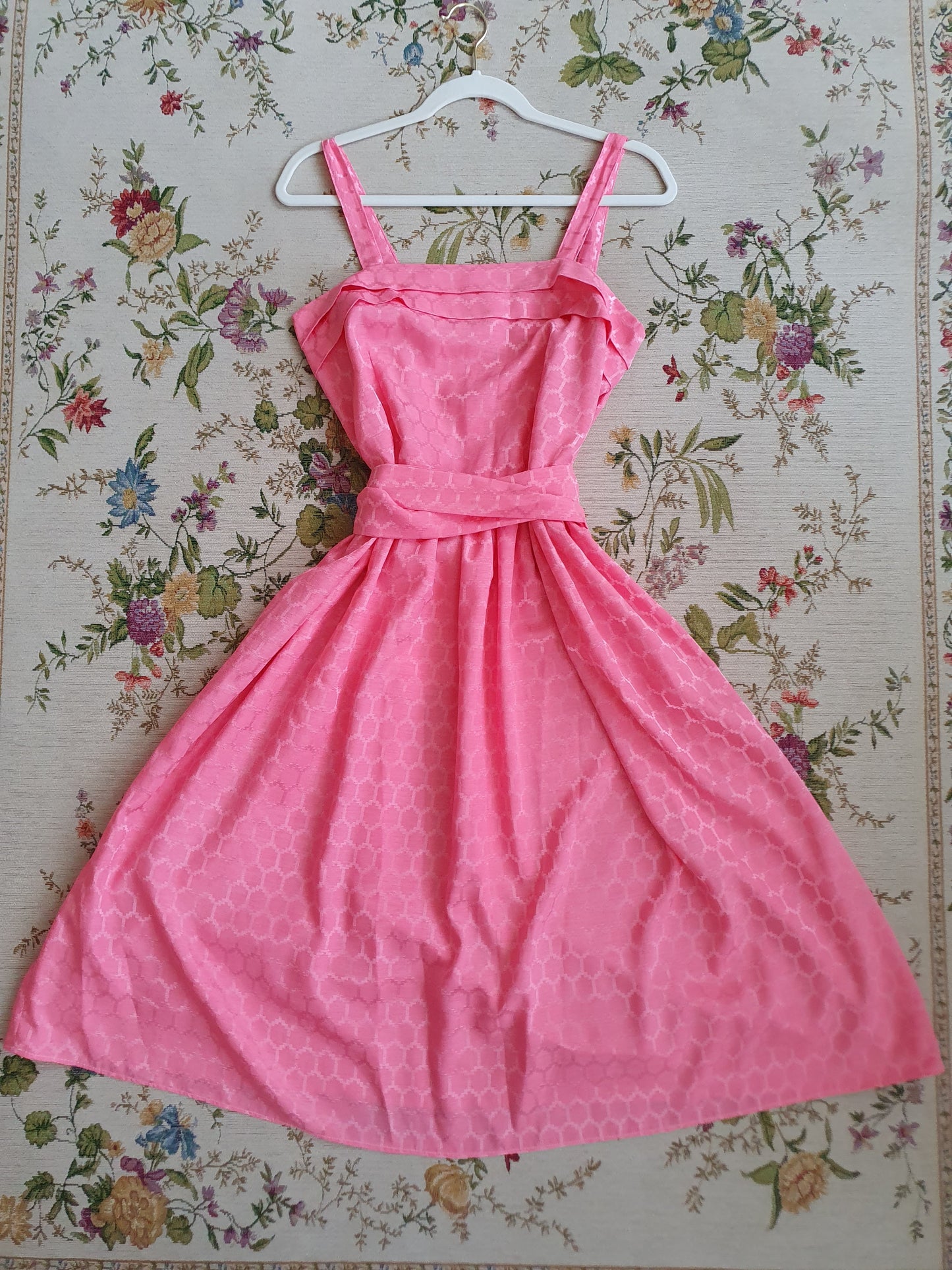 Authentic 1950s Vintage Dress In Pink - Size S/M