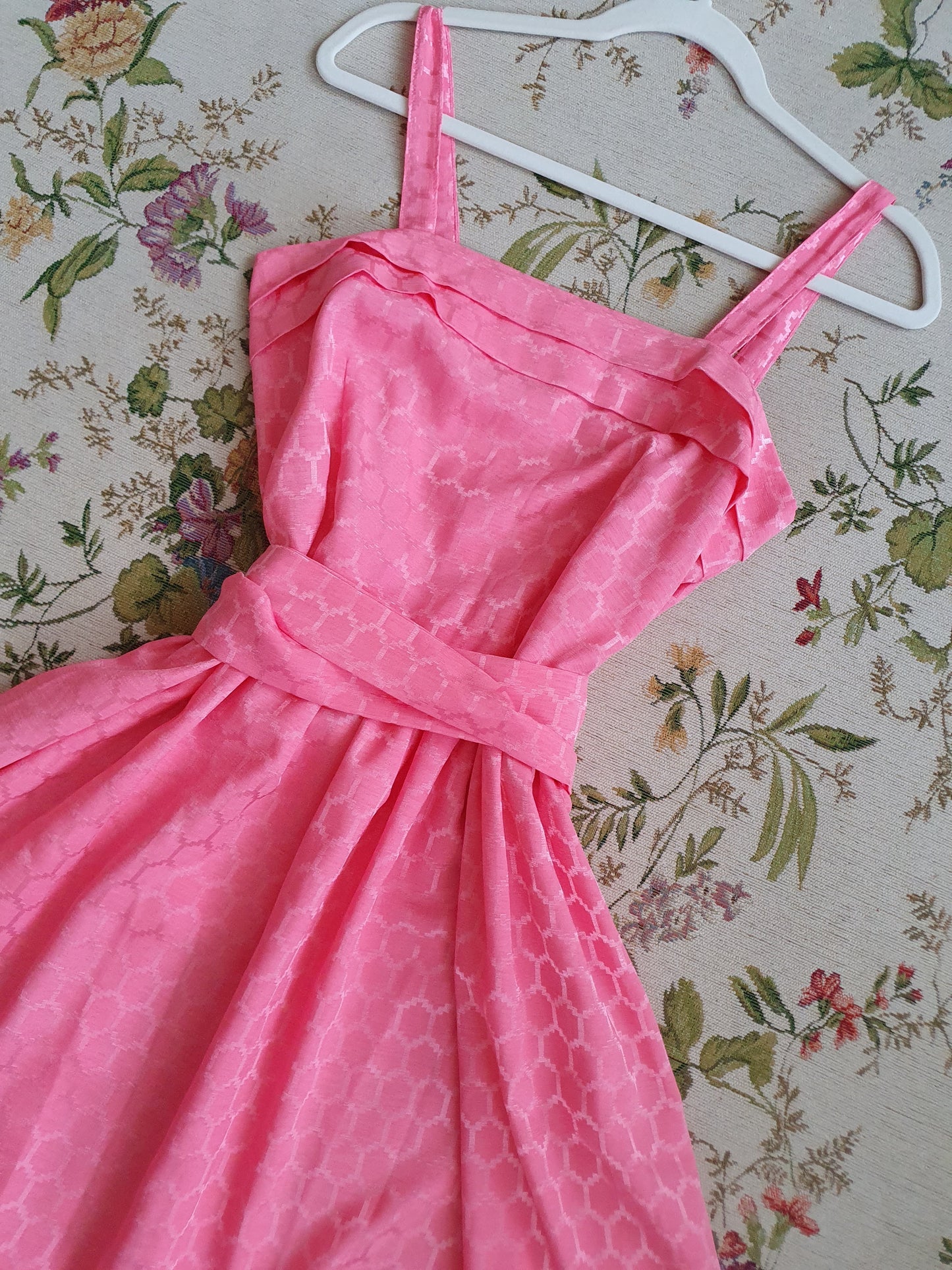 Authentic 1950s Vintage Dress In Pink - Size S/M