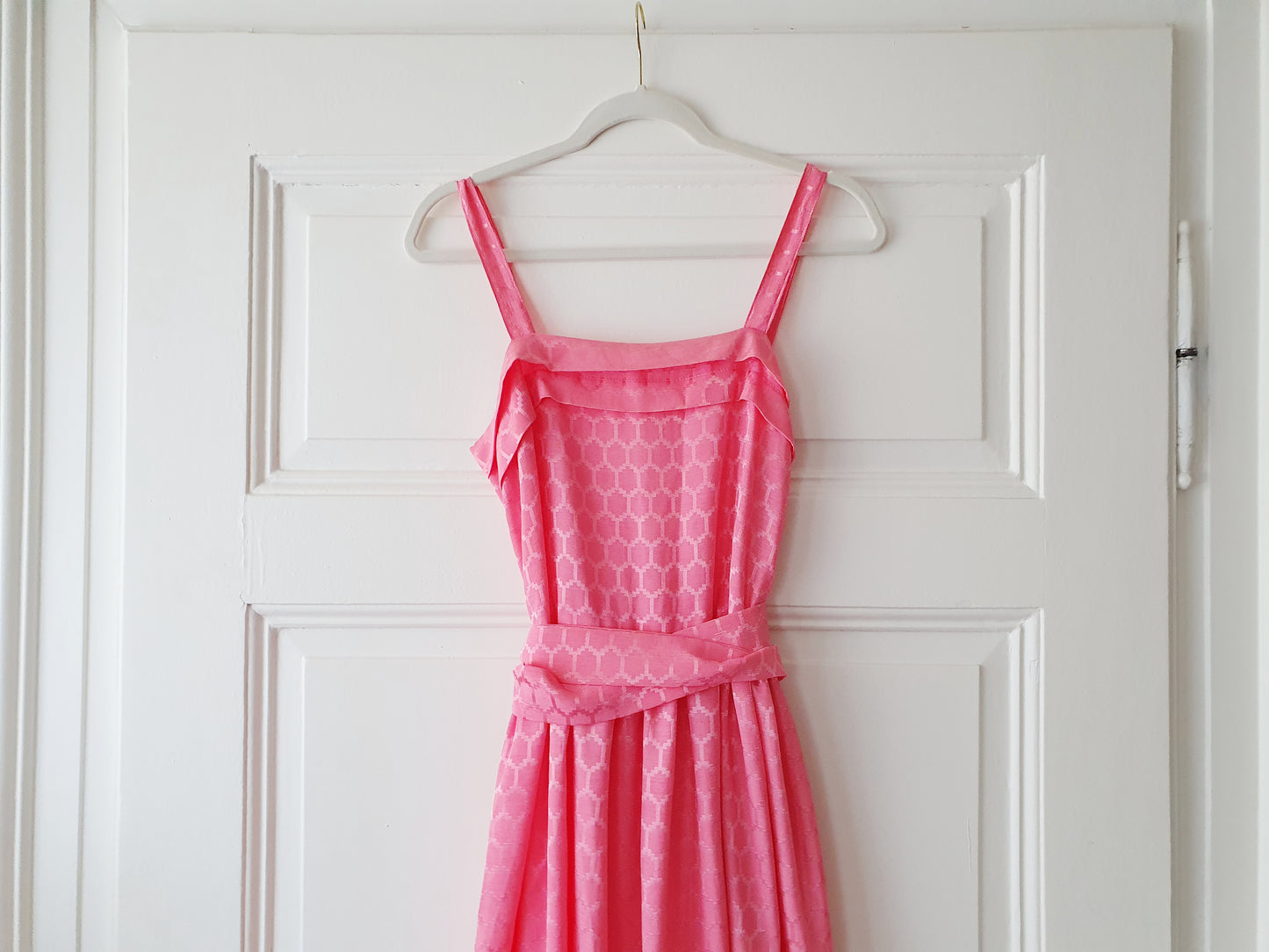 Authentic 1950s Vintage Dress In Pink - Size S/M