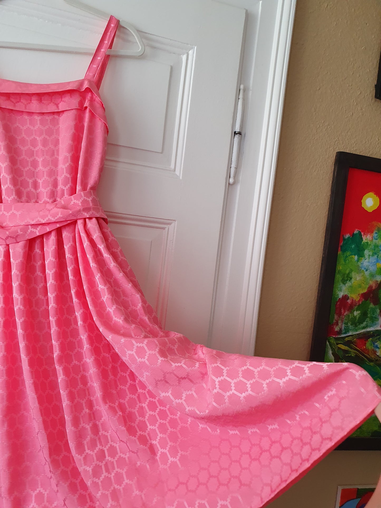 Authentic 1950s Vintage Dress In Pink - Size S/M