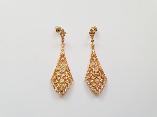 The Gatsby Glamour Art Deco Earrings In Gold