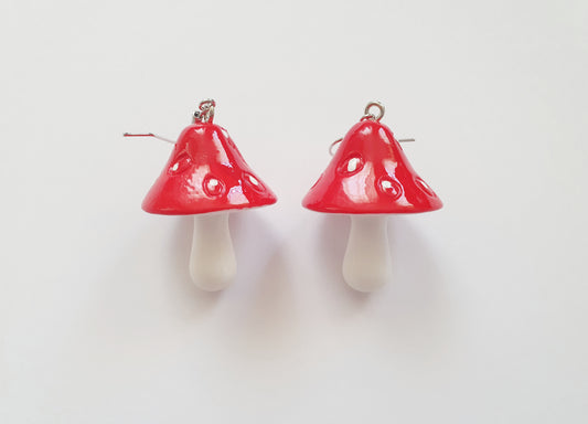 The Silver Amanita Muscaria Earrings