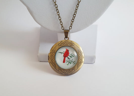 The Cardinal Bird Locket