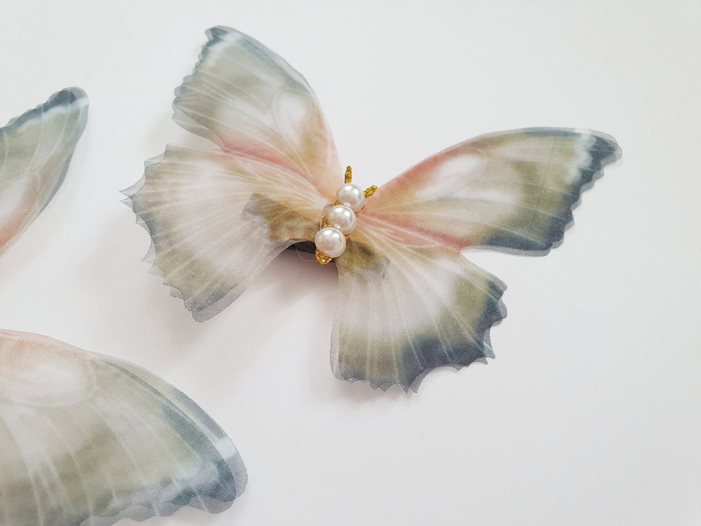 The Soft Green Butterfly Hair Clip Set