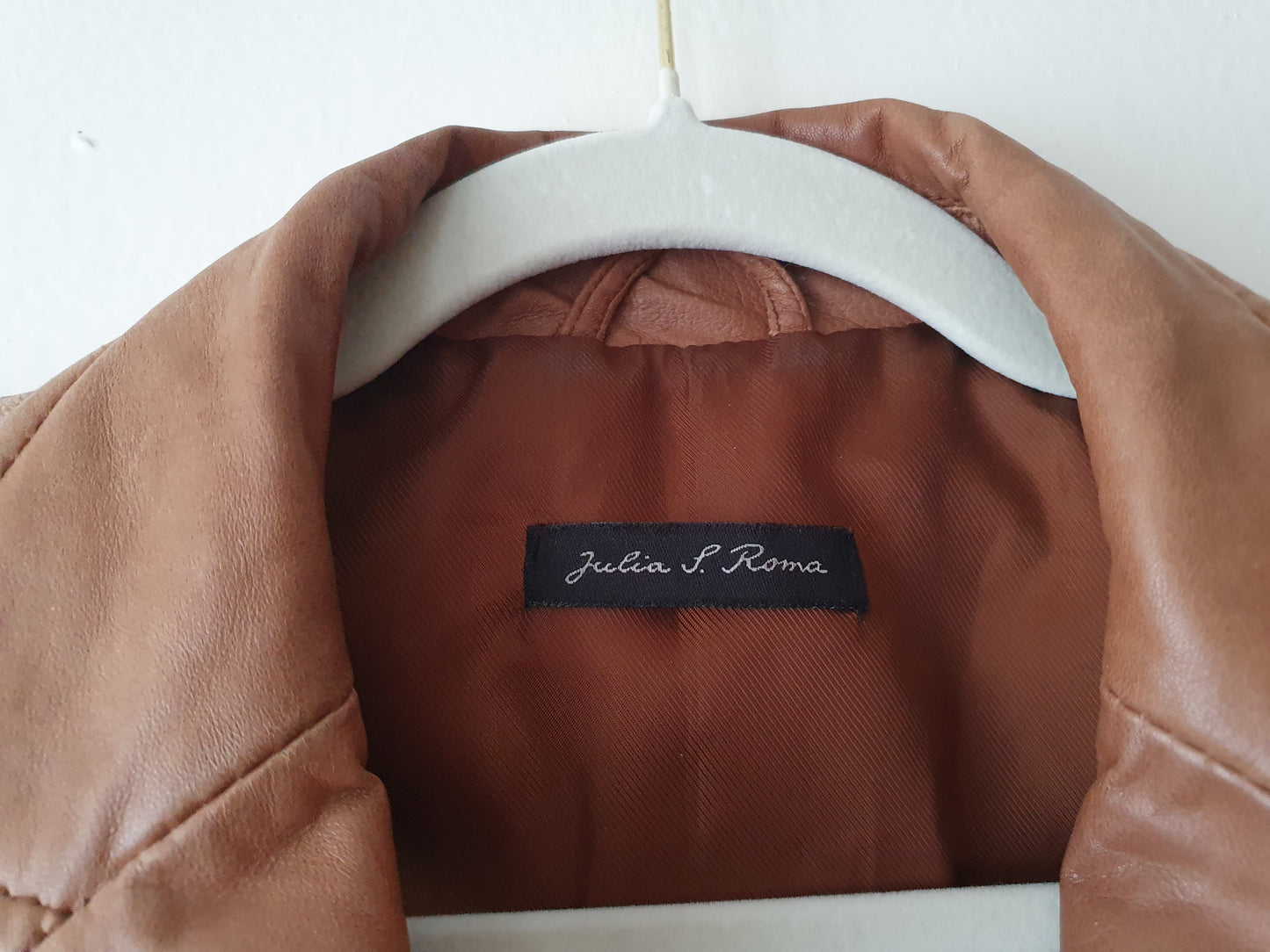 Authentic Vintage Designer Leather Blazer by Julia S. Roma in Size S