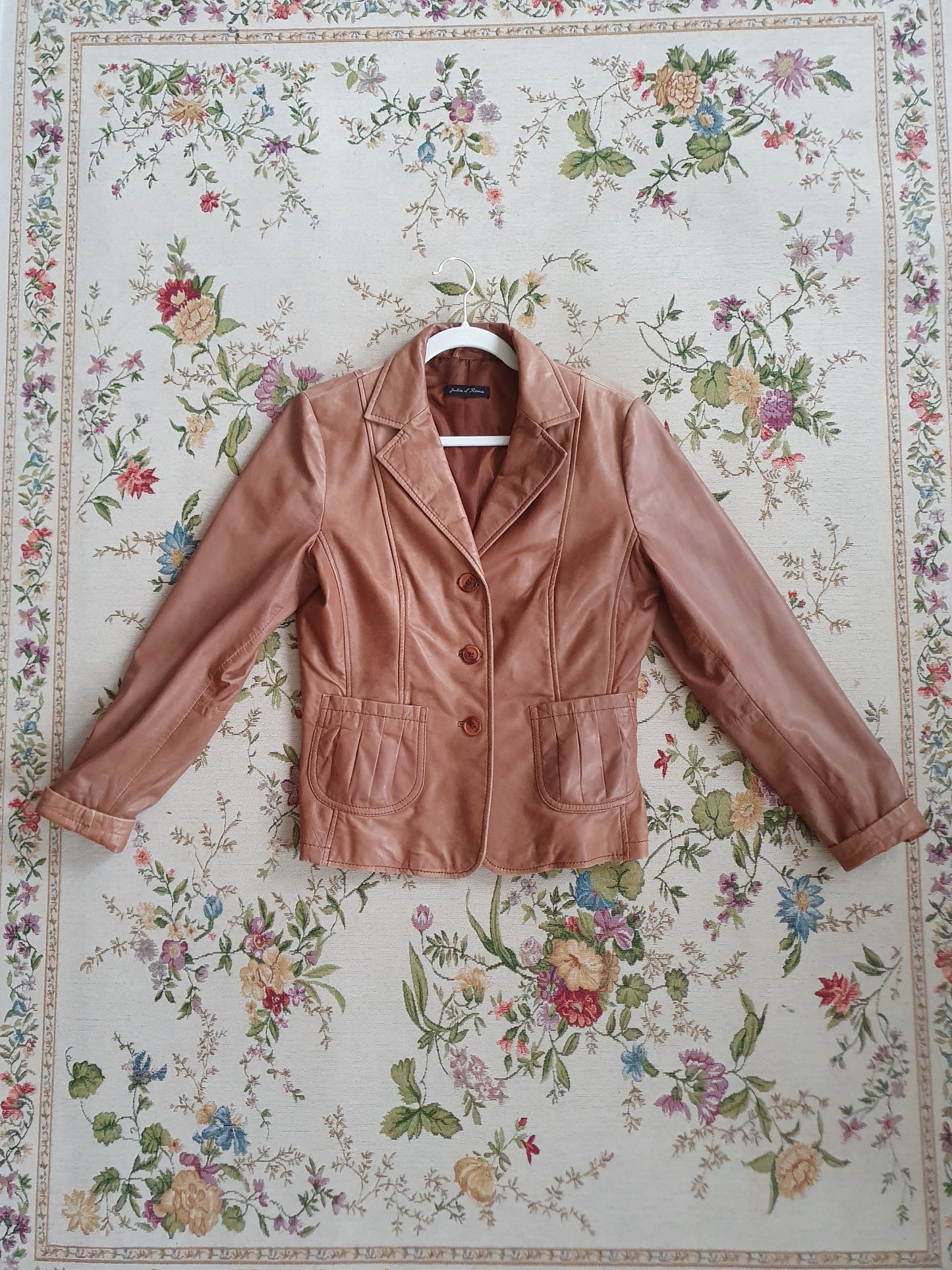 Authentic Vintage Designer Leather Blazer by Julia S. Roma in Size S