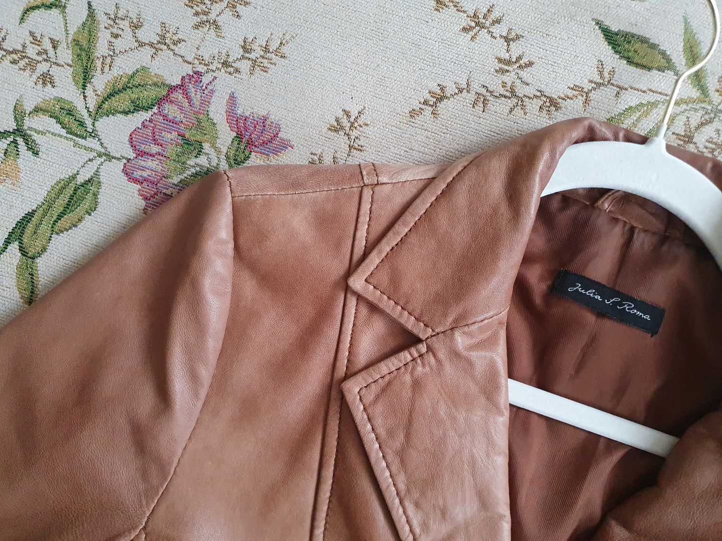 Authentic Vintage Designer Leather Blazer by Julia S. Roma in Size S