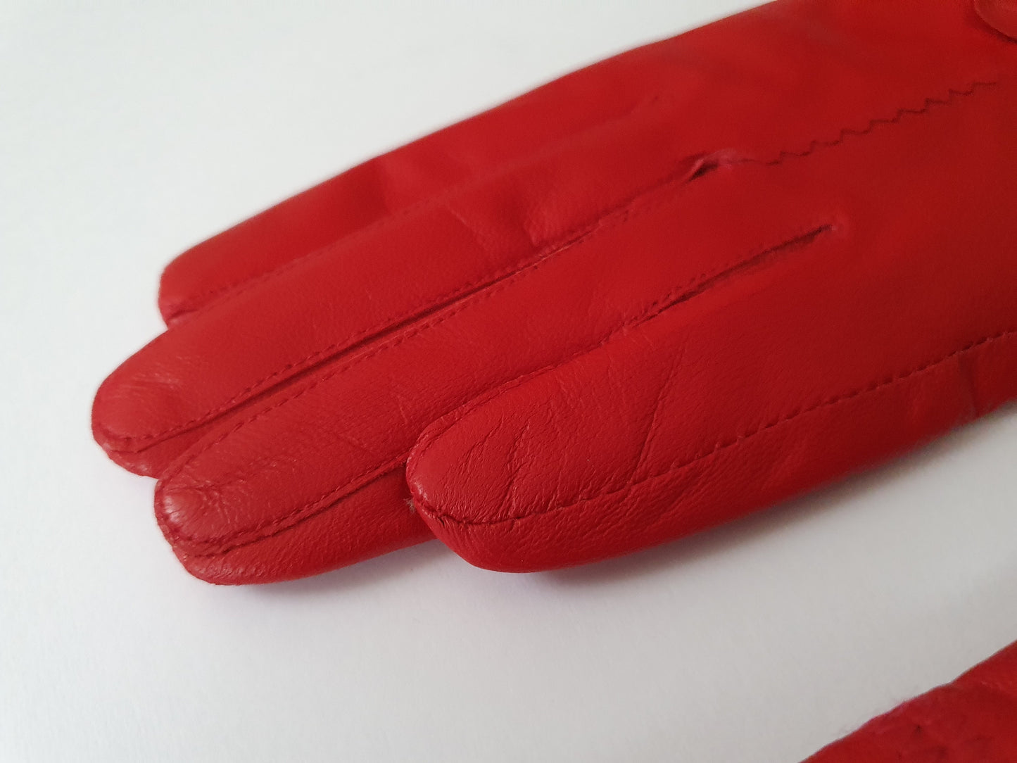 The Scarlet Elegance Ribbon Leather Gloves - Size S