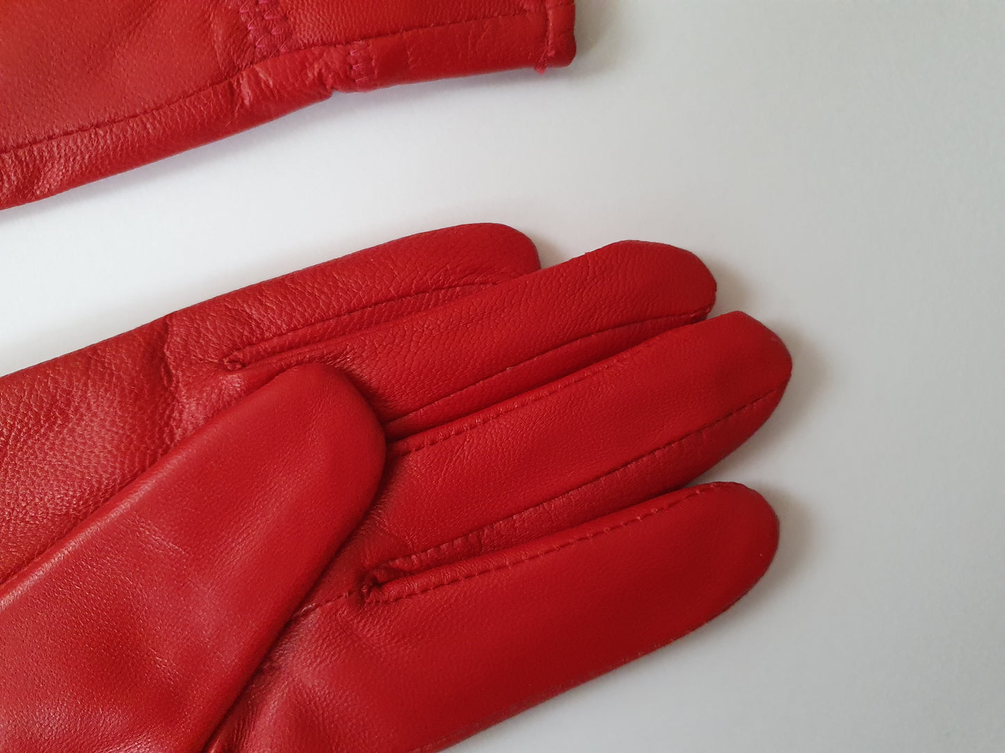 The Scarlet Elegance Ribbon Leather Gloves - Size S