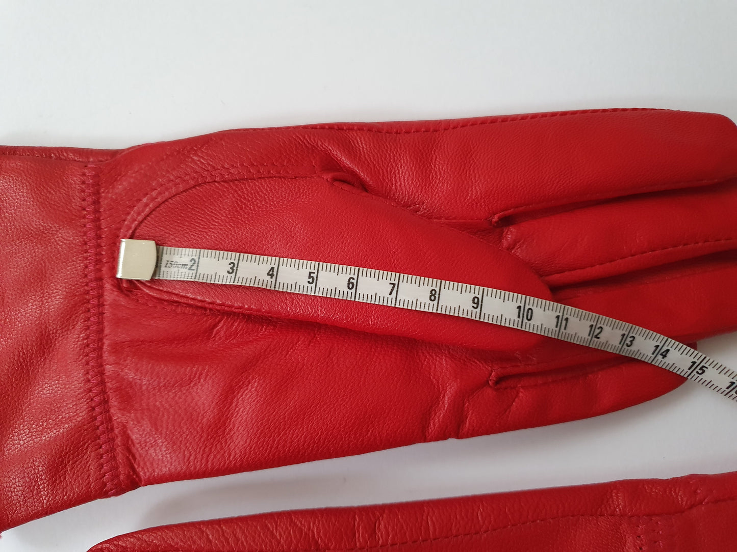 The Scarlet Elegance Ribbon Leather Gloves - Size S