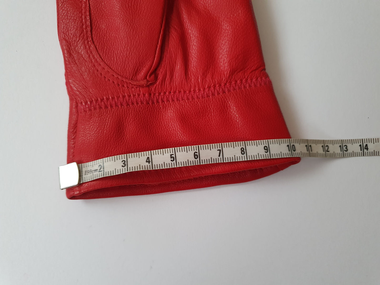 The Scarlet Elegance Ribbon Leather Gloves - Size S