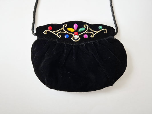 Authentic Vintage Black Velvet Bag