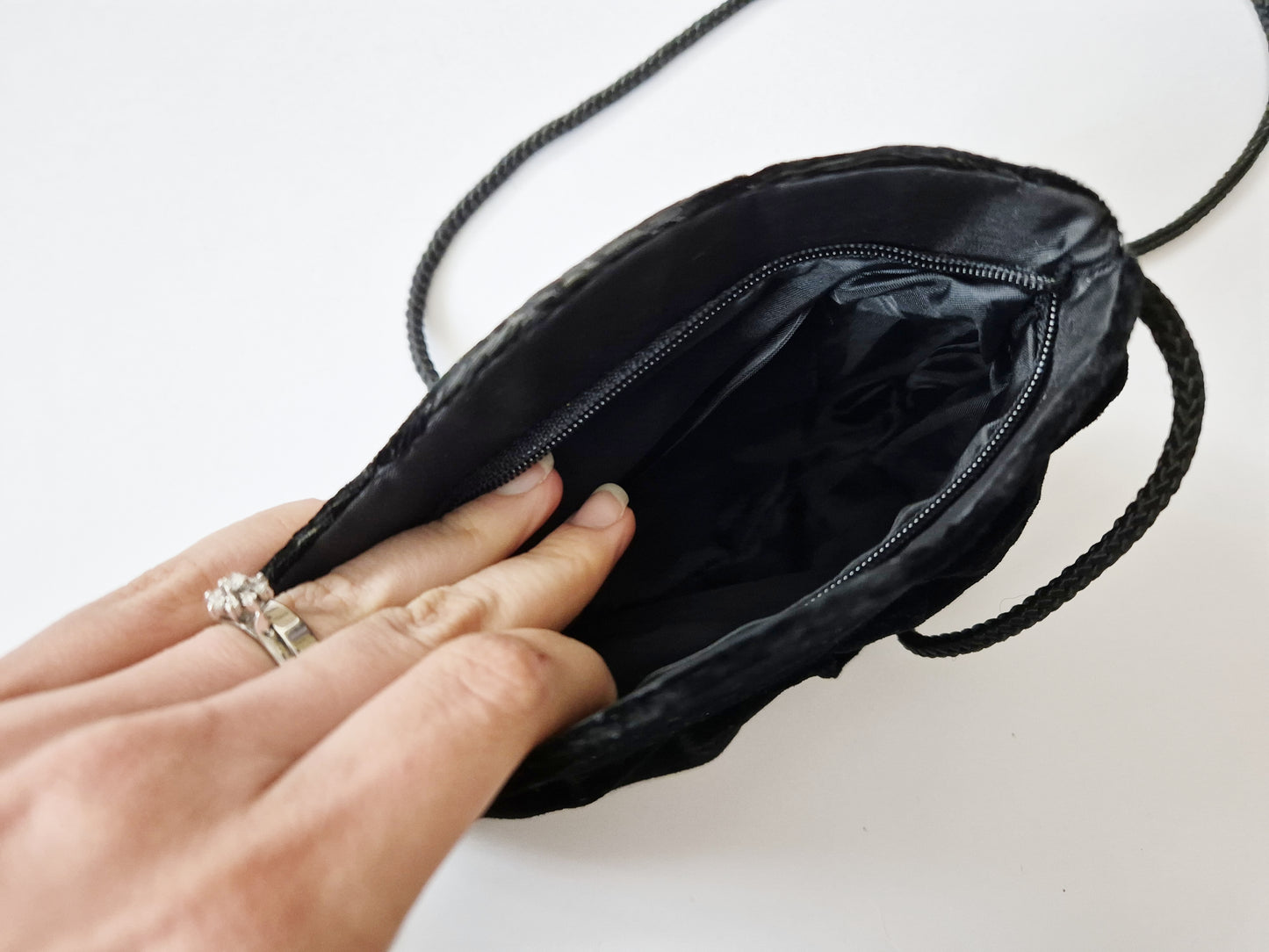 Authentic Vintage Black Velvet Bag