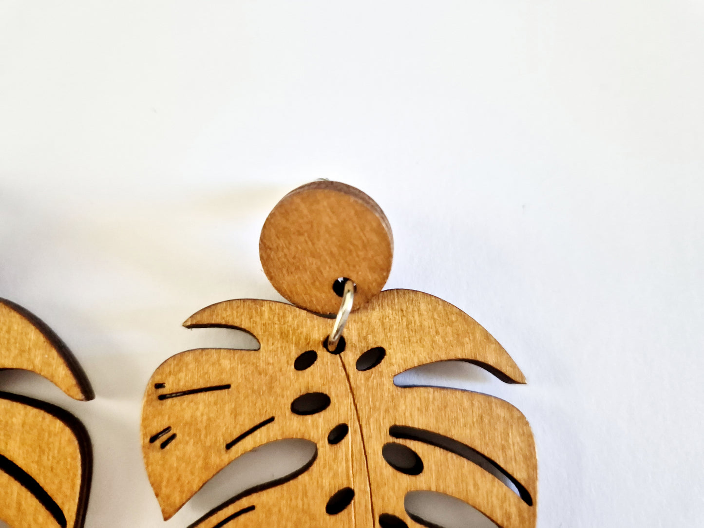 The Wooden Sophistication Monstera Earrings