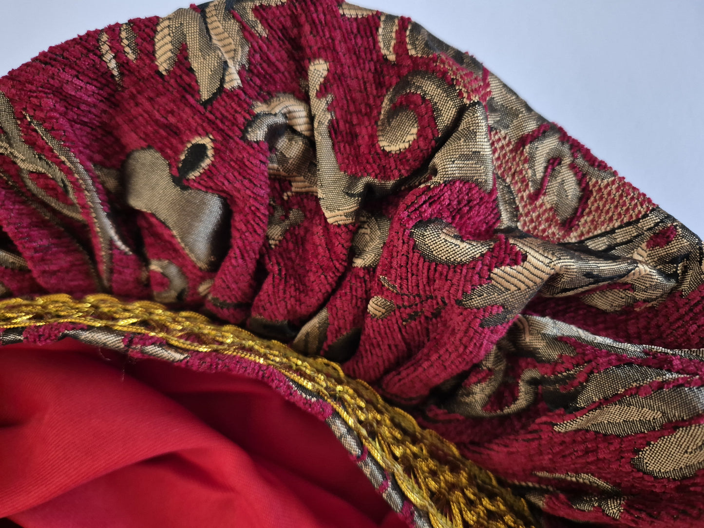 The Renaissance Brocade Hat with Feather Accent