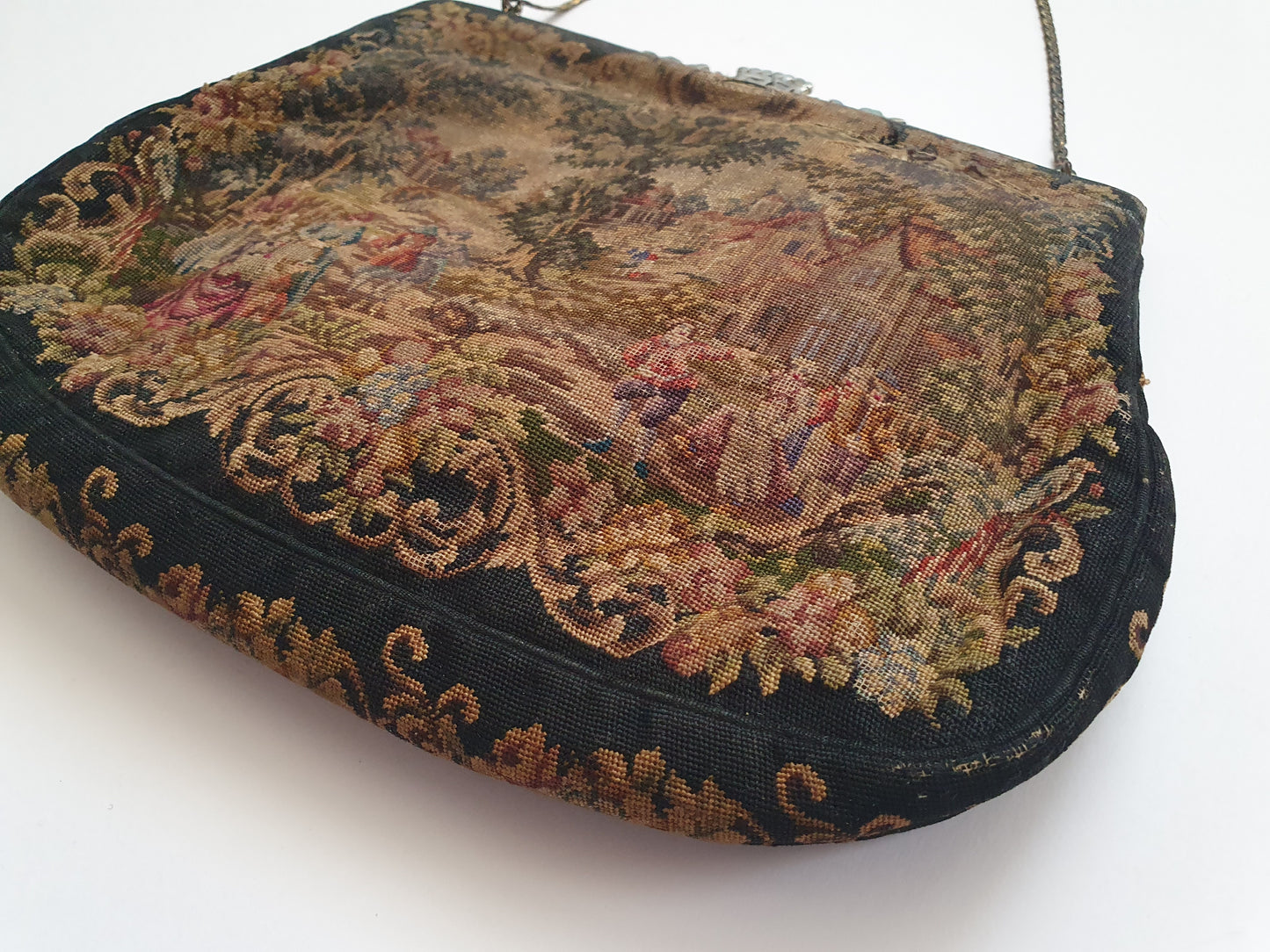 Antique Biedermeier Needlepoint Handbag "Petit Point" from the 1840s